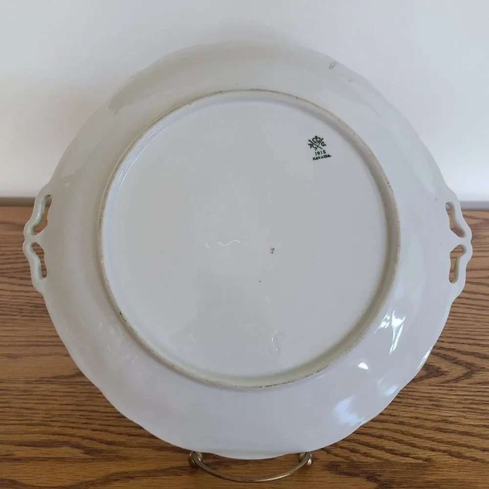 Antique Rosenthal Iris Bavaria Porcelain China Floral Serving Plate R.C. Crown